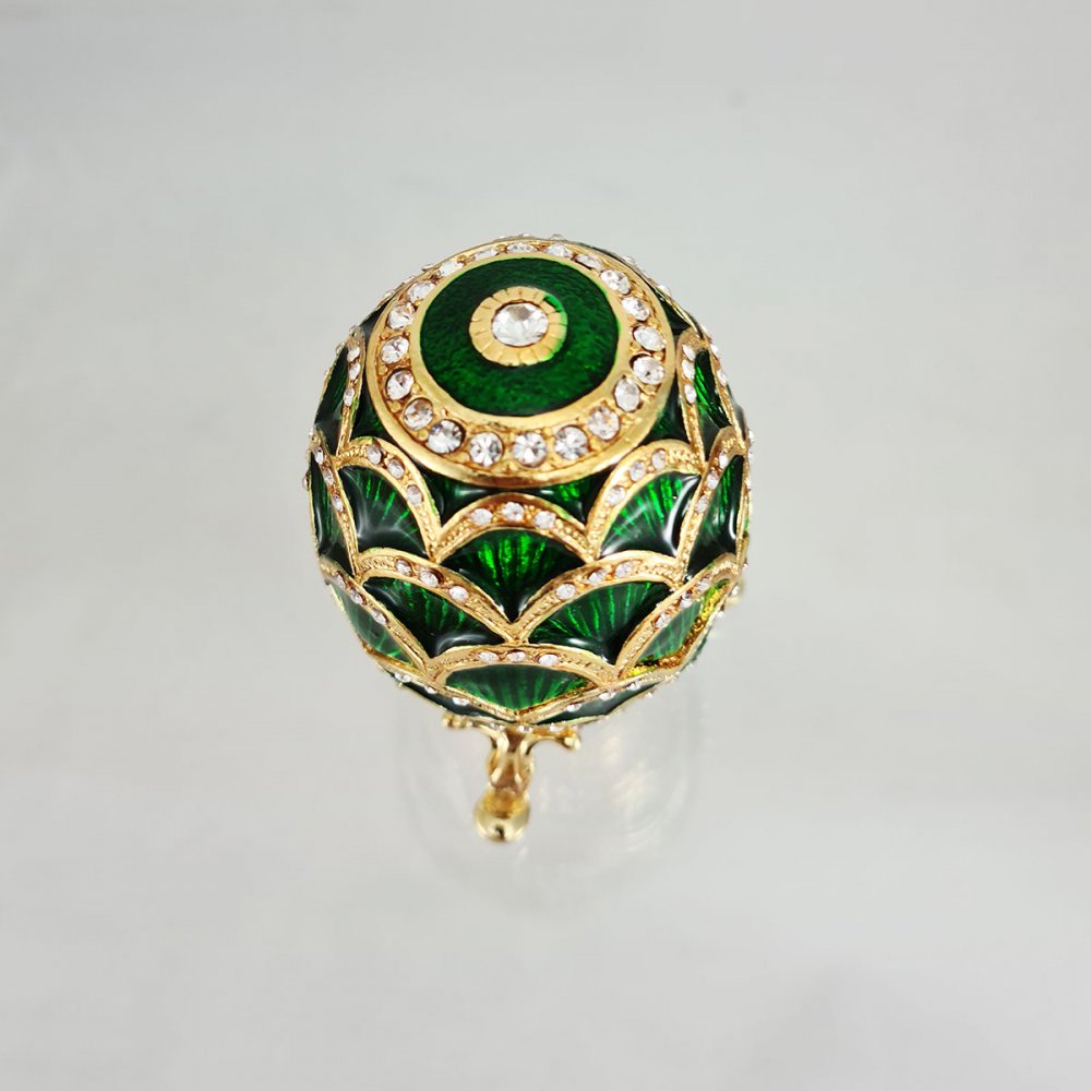Copy Of Faberge 3193-002 egg jewelry box, green