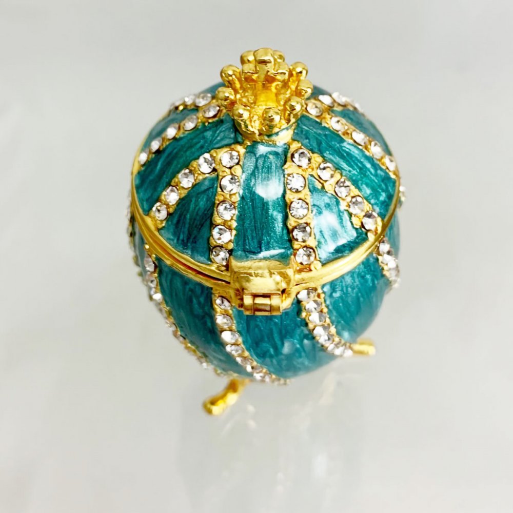 Copy Of Faberge 280 egg box, turquoise