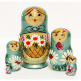 Nesting doll Sergiev-Posad 5 pcs. Basket of camomiles