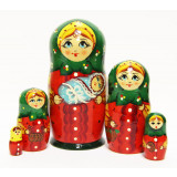 Nesting doll Sergiev-Posad 5 pcs. woman with the baby