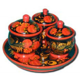 Khokhloma gift Set for spices small