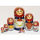 Nesting doll Sergiev-Posad 10 pcs. Bread salt