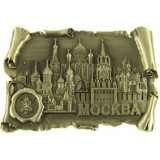 Magnet metal 027-4BR-19k24 scroll with print Moscow Cathedrals tin