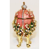 Copy Of Faberge JD0870-1 Egg easter, small, red, "Lily of the valley"