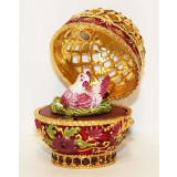 Copy Of Faberge JD0025-16 easter egg red, wire netting with chicken