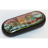 Lacquer Box Winter ride, hand painted