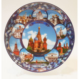 Plate 20-KN1-19 porcelain collage #1 Moscow St.Basil Cathedral D20