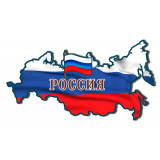 Magnet wooden Russia map with a flag of Russia
