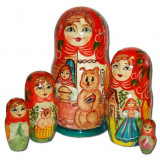 Nesting doll 5 pcs. The girl with a bear in a tower B