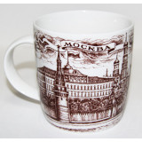Mug 060-1-22 mug of porcelain, "Moscow. Quay", Color brown.