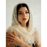 Pavlovo Posad Shawl Downy shawl handmade shawl white, 120 h 120