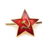 Badge red star single