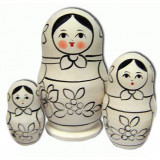 Nesting doll prepared for paint, prepared for paint, The...