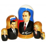 Nesting doll political leaders Putin 5 pcs.