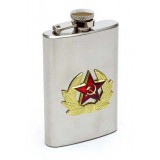 Flask metal A soldier's Badge of a narrow metal