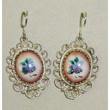 Enamel earrings Lace earrings