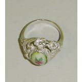 Enamel ring Ring with a floret