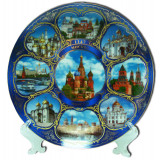 Plate 20-KN2-19 porcelain collage #2 Moscow St.Basil Cathedral