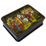 Lacquer Box with elements of hand painting the tale of Tsar Saltan,...