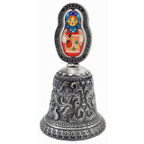 Handbell 038ATN-34 embossed metal, colored insert "Matryoshka",...