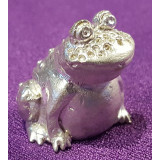 Thimble frog, bronze alloy with silver plated