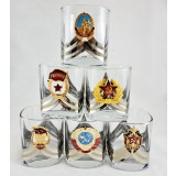 Ware set of glasses of whiskey with symbols of the USSR 6 PCs.