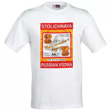 T-shirt XL Stolichnaya vodka, white, XL
