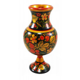 Khokhloma gift A wide vase with a narrow foot 23