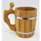 Mug wooden beer mug barrel, volume 0.8 l.