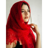 Pavlovo Posad Shawl Downy shawl handmade shawl down red, 120 x 120