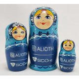 Nesting doll by customer specification 3 pcs. 12 cm with ALIOTH logo