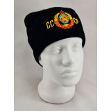 Headdress woolen hat USSR, embroidery, black