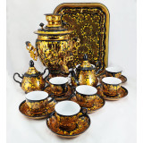 Samovar electric, Khokhloma on a black background, acorn, 3 liters...