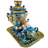 Samovar electric, Blue, Acorn shape, 3 liters