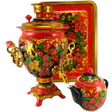 Samovar electric, Khokhloma painting, Acorn, 3 liters