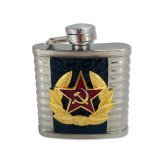 Flask metal 4 oz. Soldier's cockarde