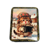 Lacquer Box with elements of hand painting Lacquer casket with...
