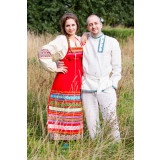 Russian folk costume Aprons red, 115