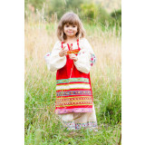 Russian folk costume APRONS red, 115
