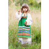 Russian folk costume APRONS green, 115 cm