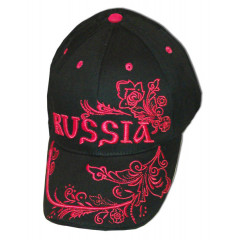 Headdress Baseball cap red, embroidery Russia