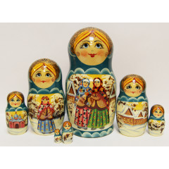 Nesting doll Sergiev-Posad 7 pcs. Fairy Tales