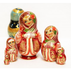 Nesting doll Sergiev-Posad 5 pcs. Rose
