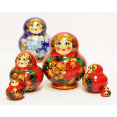 Nesting doll Sergiev-Posad 5 pcs. MNA red