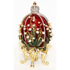 Copy Of Faberge JD0305-6 Egg easter, the Lily of the valley, average, red