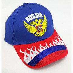 Headdress Baseball cap Coat of arms of Russia, blue top, red visor