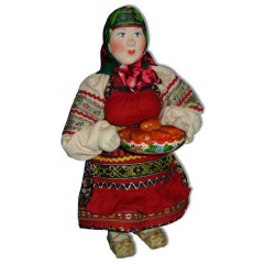 Doll handmade copyright Galina Maslennikova A2-14 Woman with pies