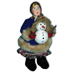 Doll handmade copyright Galina Maslennikova A2-22-1 Girl with Snowboll