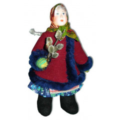 Doll handmade copyright Galina Maslennikova A2-22-2 Girl with pussy-willow