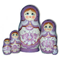 Nesting doll Sergiev-Posad 5 pcs. Gzgel Pink